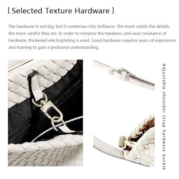 Modern Boston Satchel Woven Vegan Textured Handbags Female Satchel Messenger - Picture 5 of 9